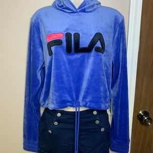 ❗️SOLD❗️ Fila Aitana crop velour hoodie